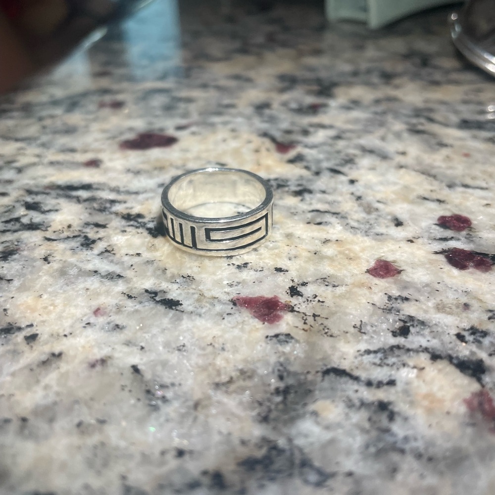 Andrew Saufki Hopi Sterling Silver Overlay Ring